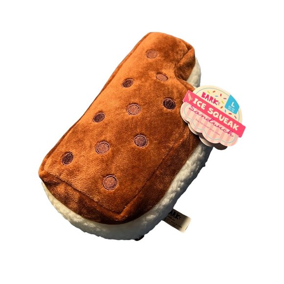 Bark Other - Bark Ice Squeak Sandwich Large Dog Toy Squeaker Crazy Crinkle Packed w/ fluff NW